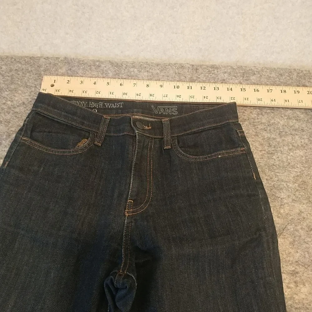 Vans Skinny High Waist Jeans SZ9 Women's 28x31 Dark Blue Denim Regular Fit. - Picture 2 of 7